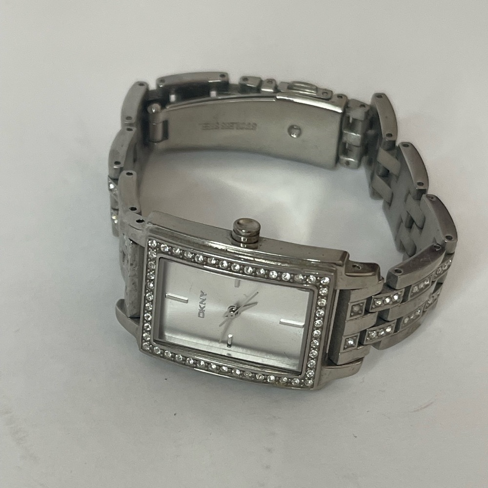DKNY Women’s Silver Watch with Rhinestones